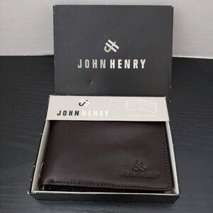 John Henry Men's Brown Soft Leather Wallet New